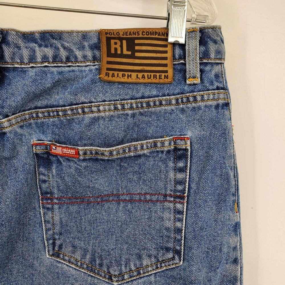 Vintage Polo Jeans Company Ralph Lauren Women's Denim Jean Knee Skirt Size 12 - Picture 11 of 11
